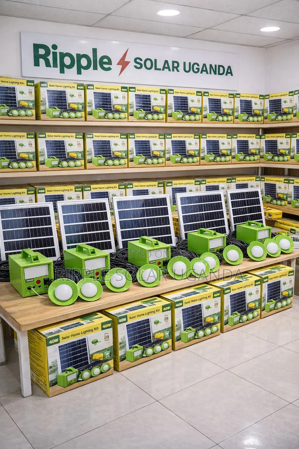 40w Portable Solar Lighting Kit 3 Bulbs