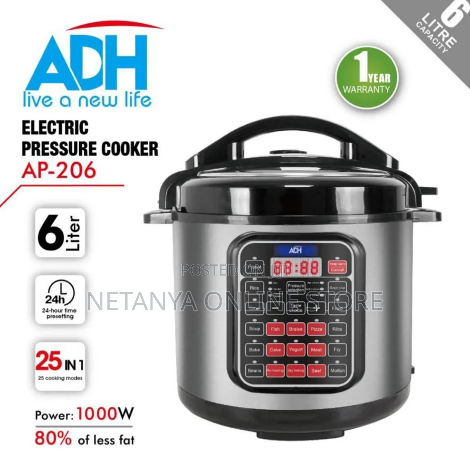 Adh 6litres Pressure Cooker