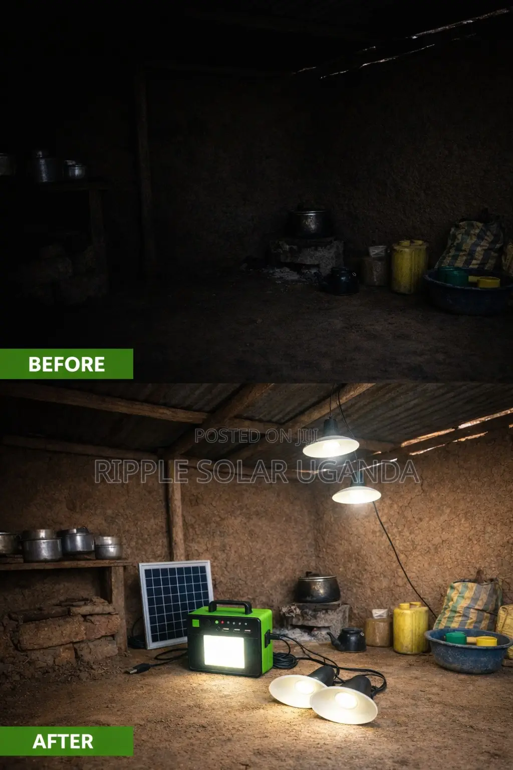 6w Portable Solar Lighting Kit Phone Charging 5ah Battery Kampala