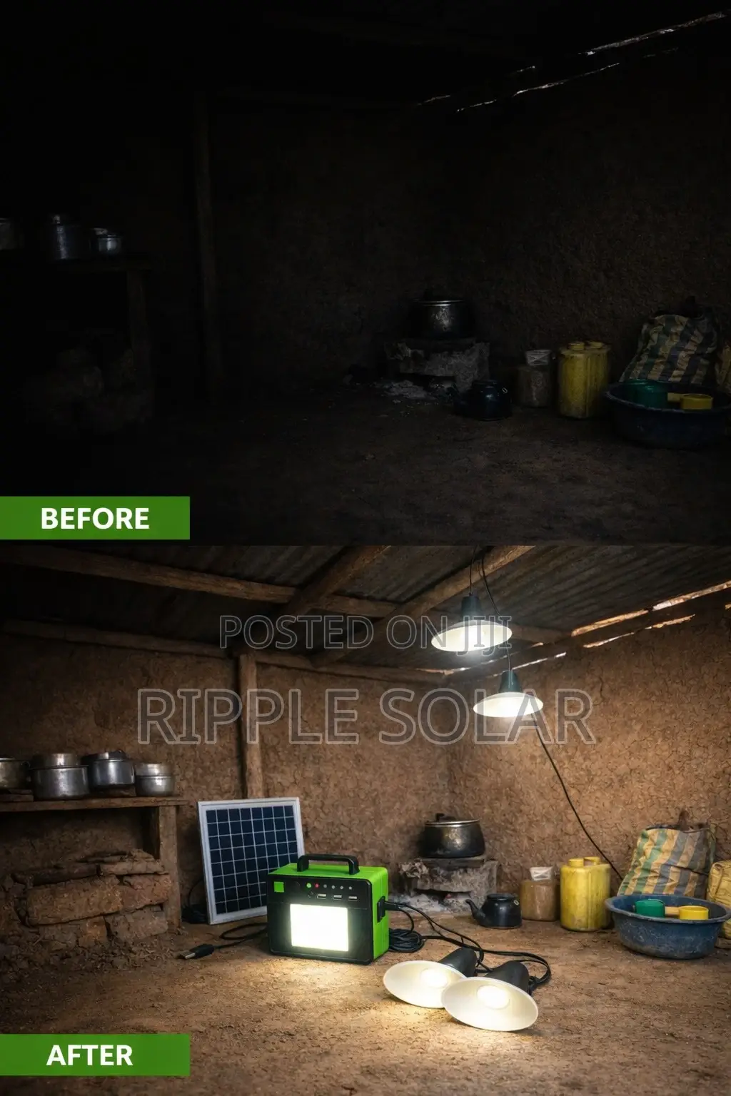 6w Portable Solar Lighting Kit Phone Charging 5ah Battery Kampala