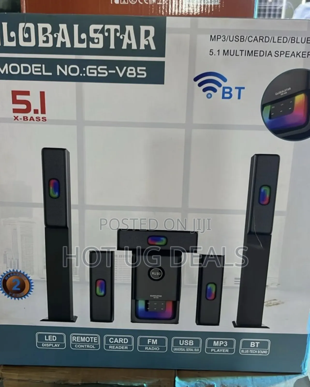 Global Star Home Theater System Gs-V85 100w 5.1 With Bluetooth, Fm