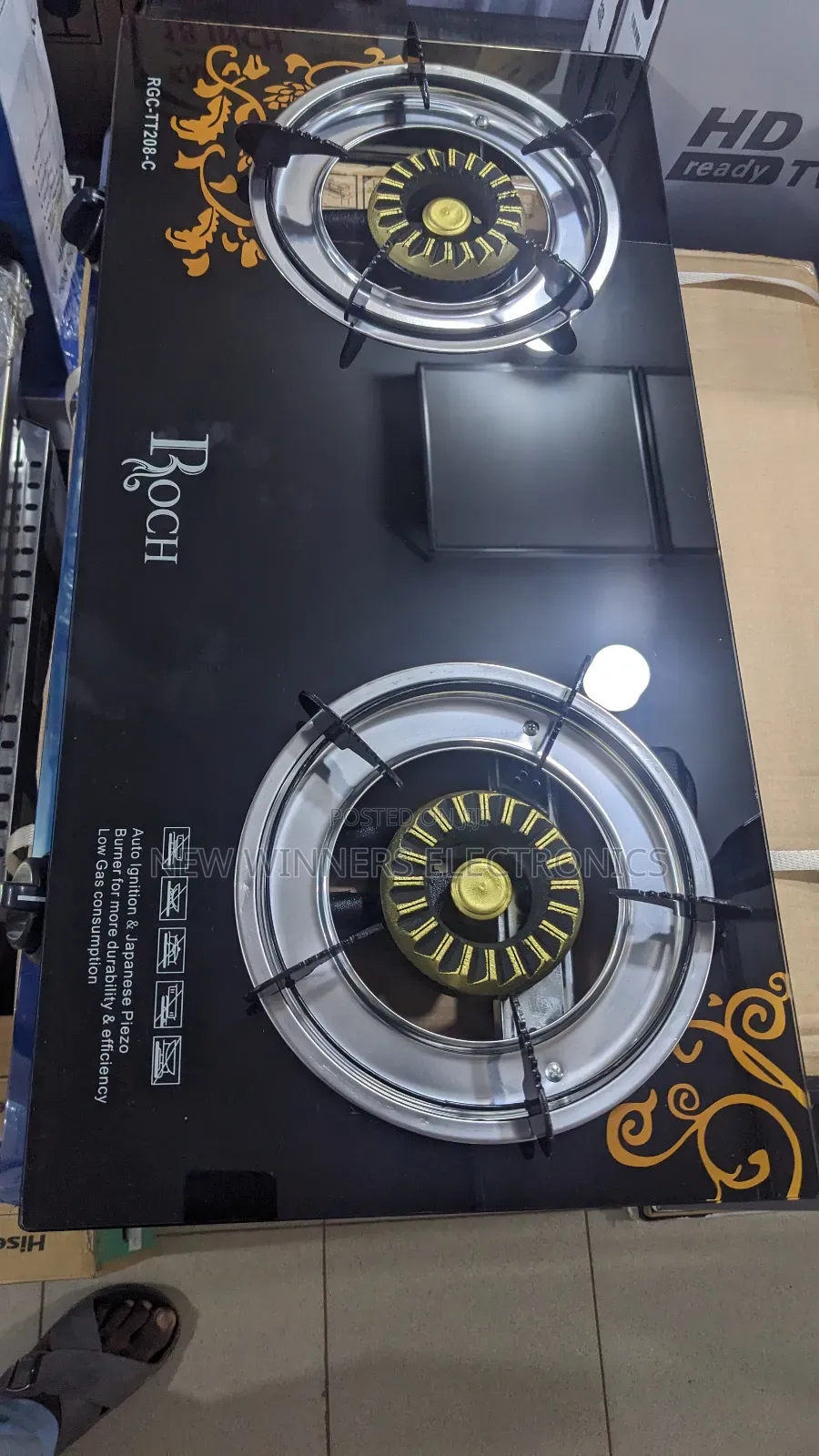 Rosch Glass Gas Cooker 2 Burner