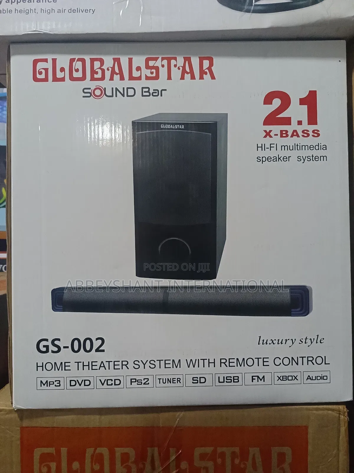 Sound Bar Gs-002, a 2.1 Channel Multimedia Speaker System.