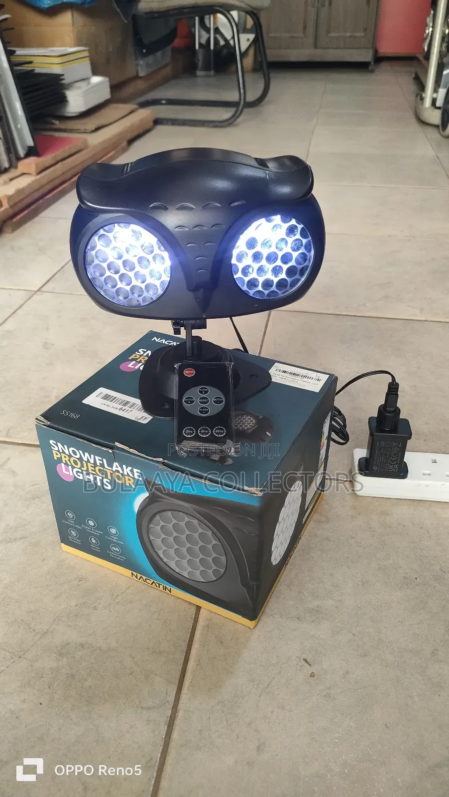 Uk Used Nacatin Brand "Snowflake Projector Light" Shaped Like an Owl.