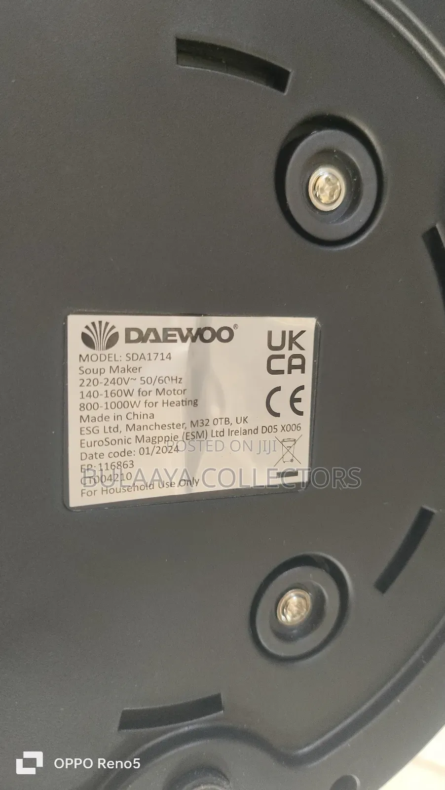 Uk Used Daewoo 1.6l 1000w Stainless Steel Soup Maker.
