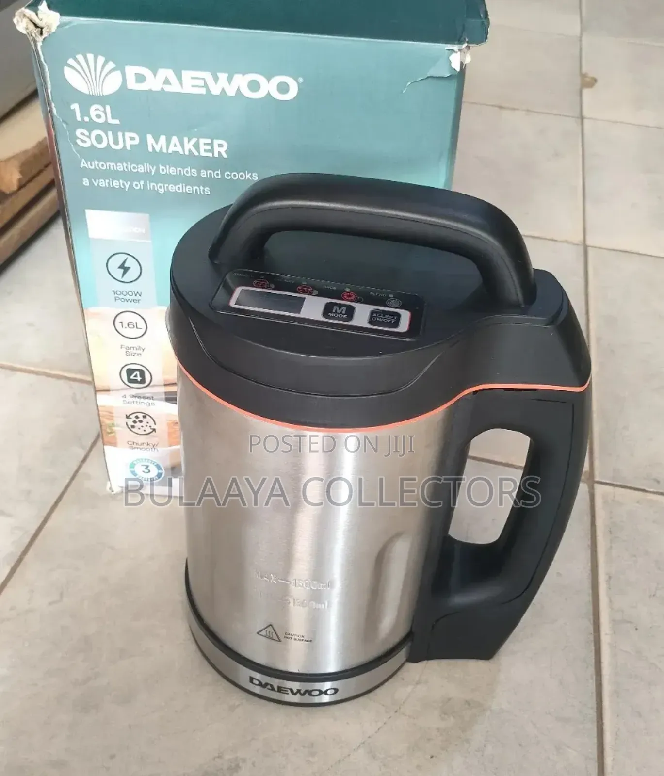 Uk Used Daewoo 1.6l 1000w Stainless Steel Soup Maker.