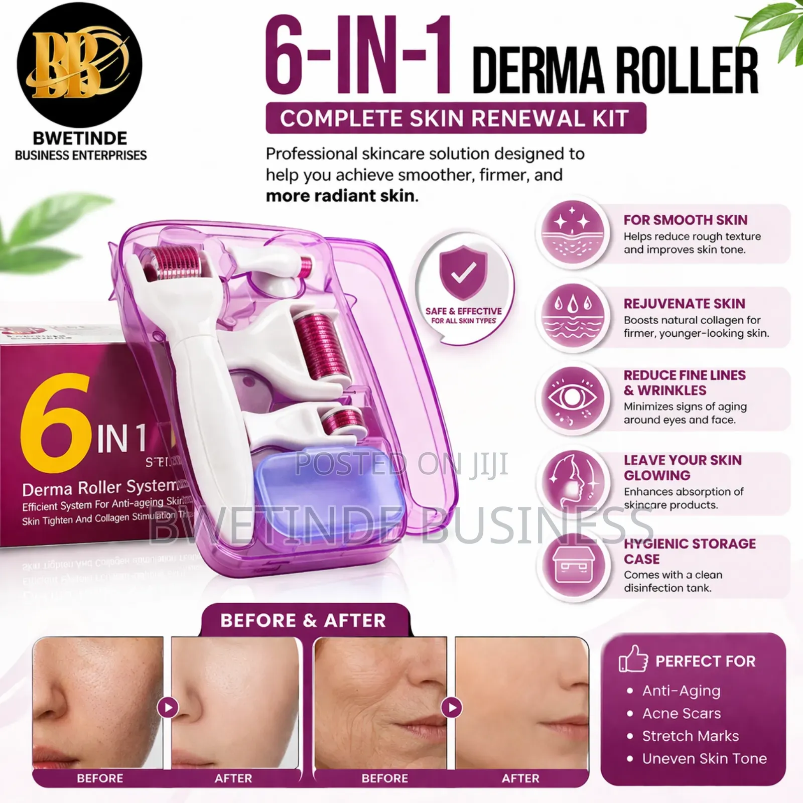 Newest 6 in 1 Derma Roller Microneedle Roller