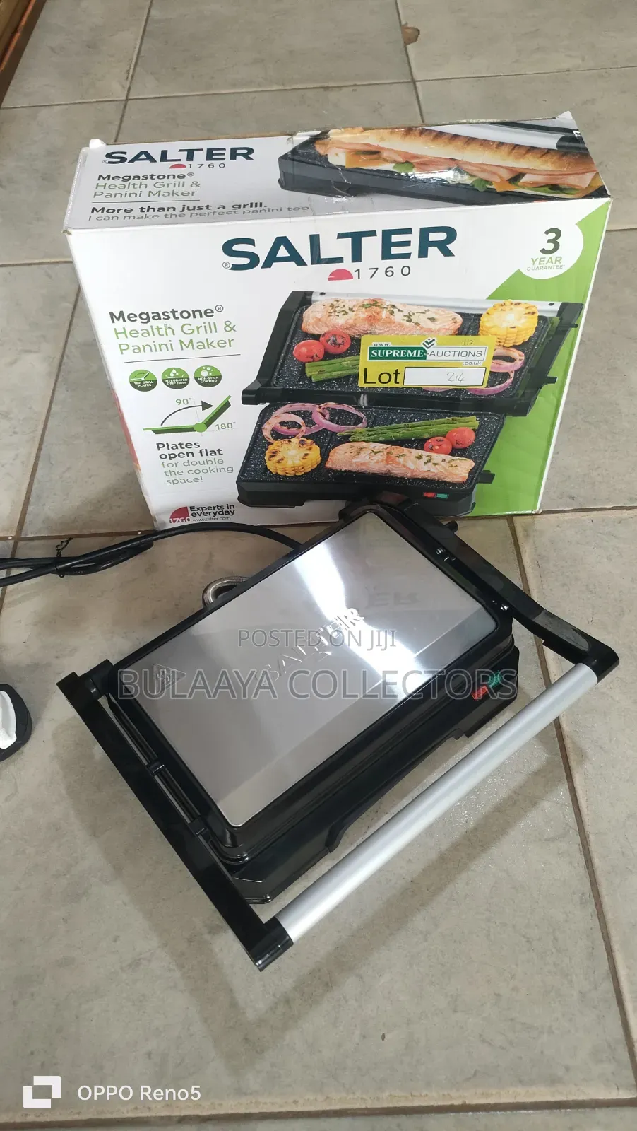 Uk Used Salter Megastone Health Grill Panini Maker.