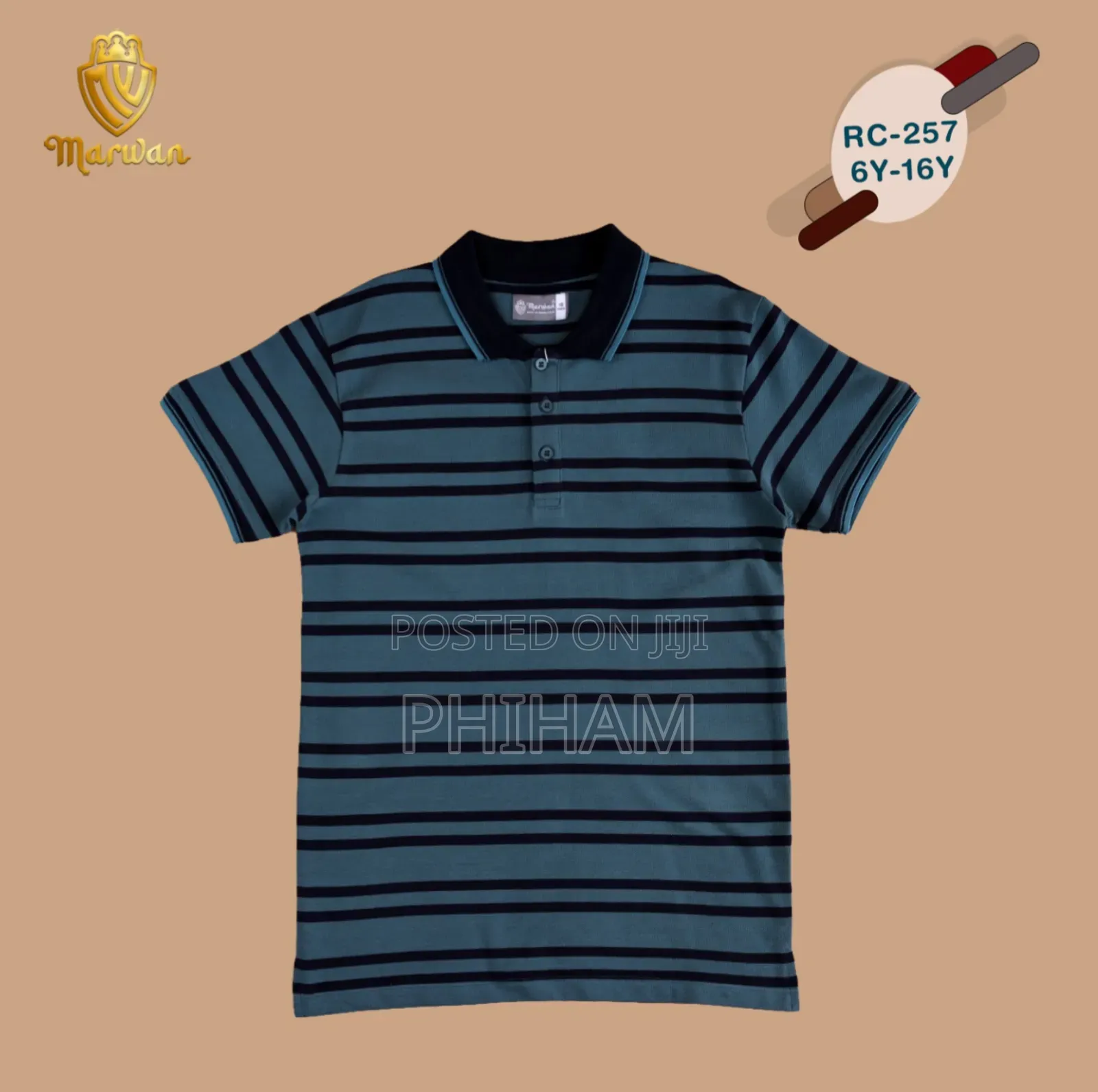 Kids Striped Polo Tshirt( 8 To 16yrs)