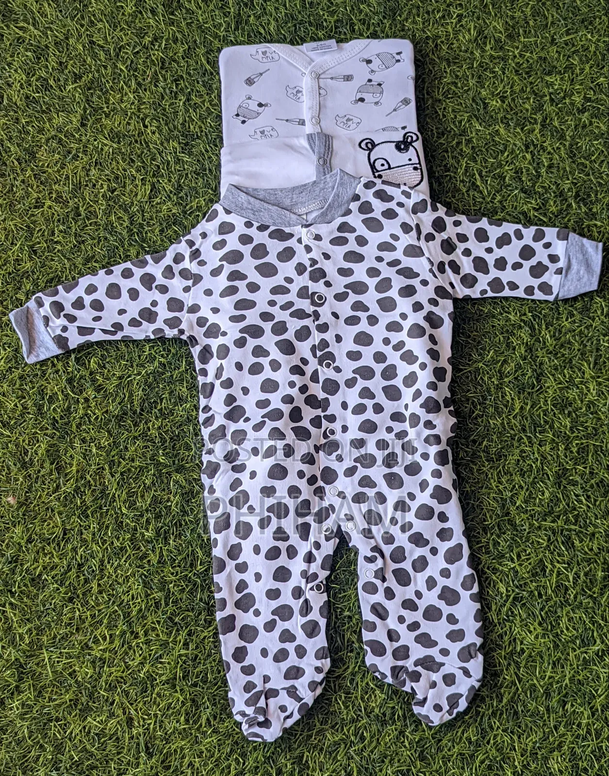 Baby Cotton Sleep Suits/Overalls in a Set of 3pcs