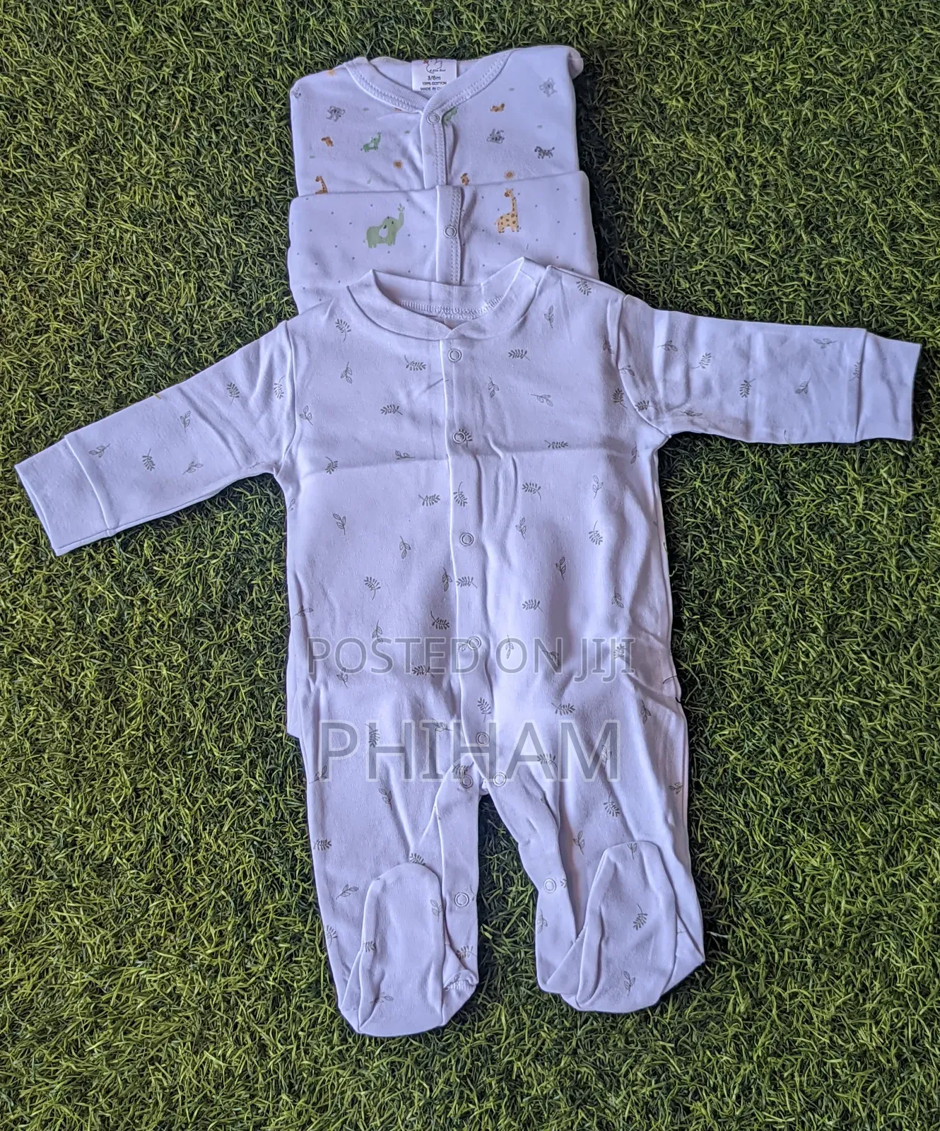 Baby Cotton Sleep Suits/Overalls in a Set of 3pcs