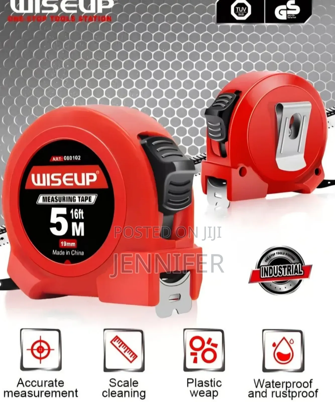 Wiseup 5metres Industrial Measuring Tape.
