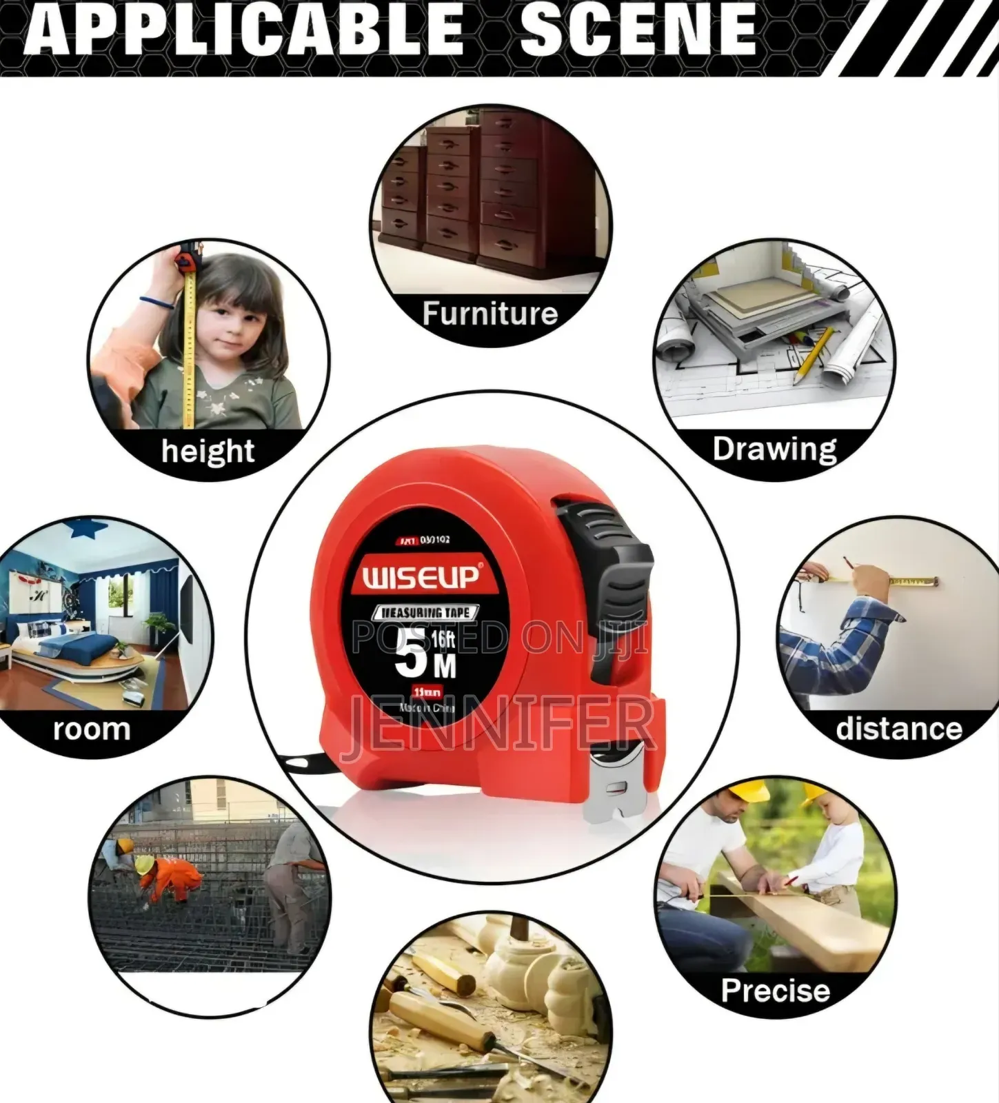 Wiseup 5metres Industrial Measuring Tape.