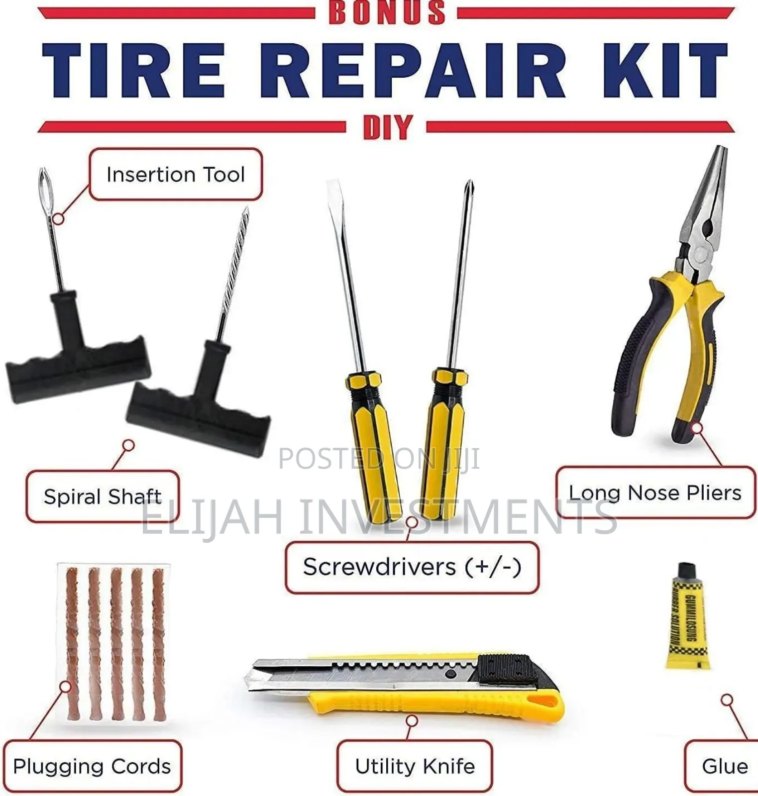 Portable 12v Dual-Cylinder Car Air Compressor and Tire Repair Kit