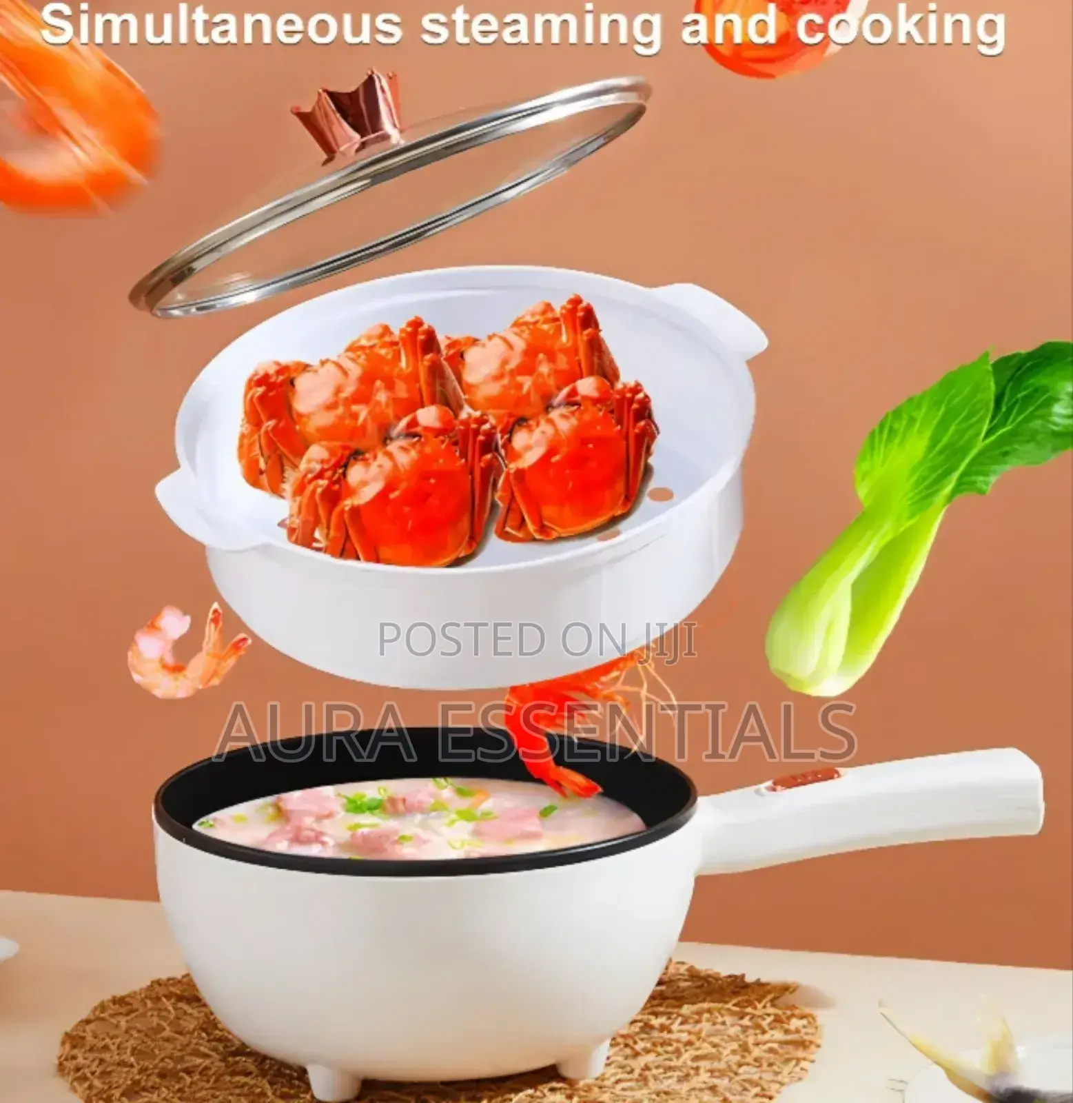 4l Multifunctional Electric Wok 2-in-1 Non-stick Electric Frying Pan