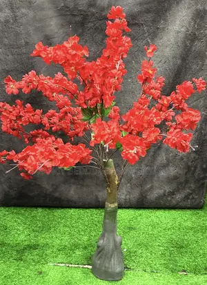 Artificial Plant With Vessel and White Stones