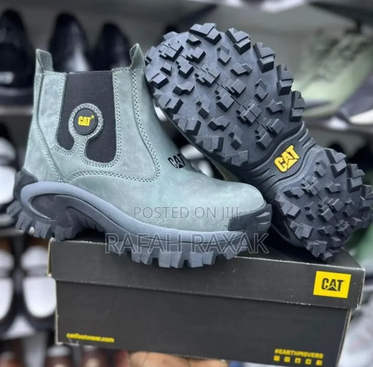 Men’S Grey Cat Casual Outdoor Chelsea Style Ankle Boots