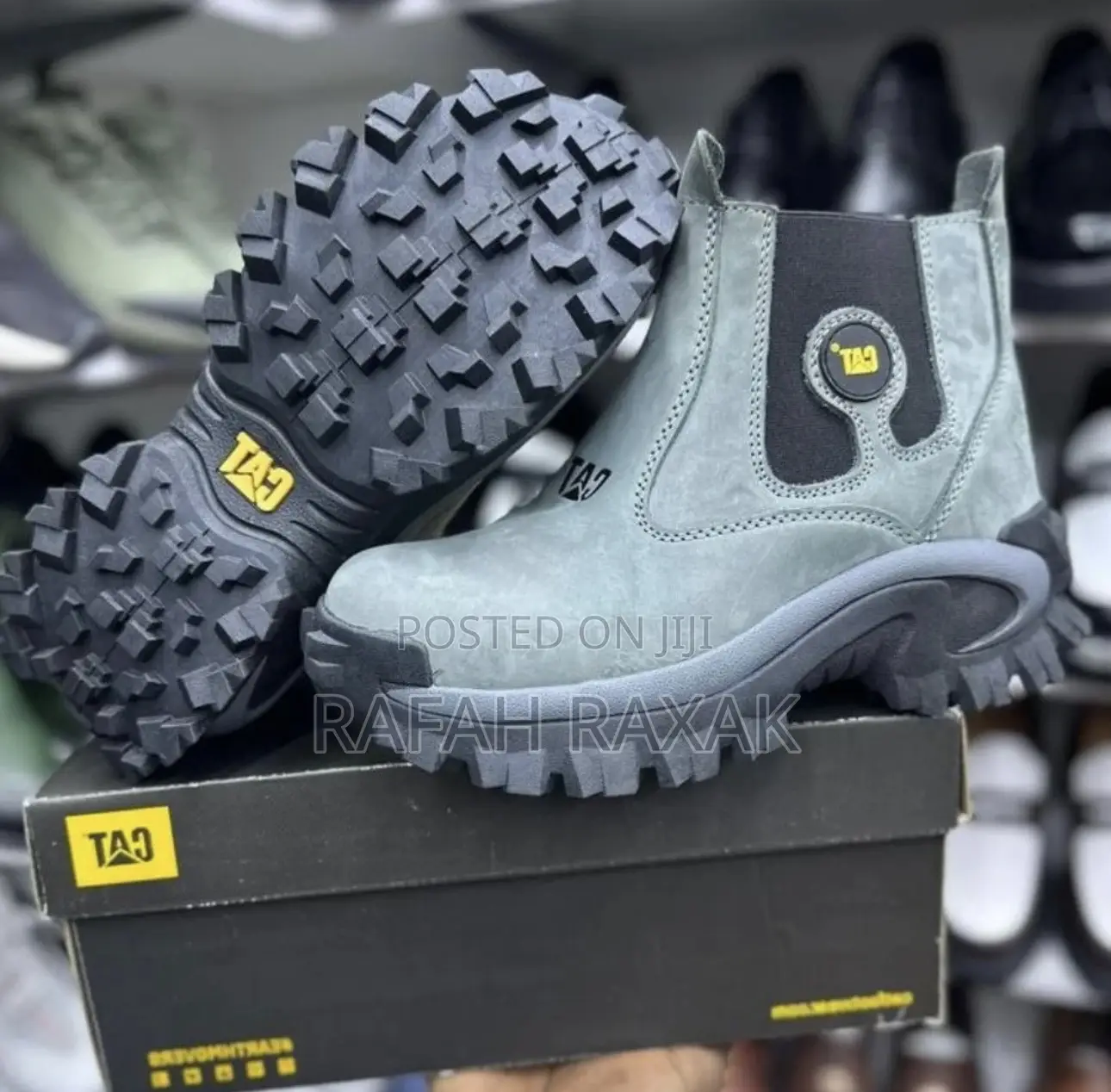 Men’S Grey Cat Casual Outdoor Chelsea Style Ankle Boots