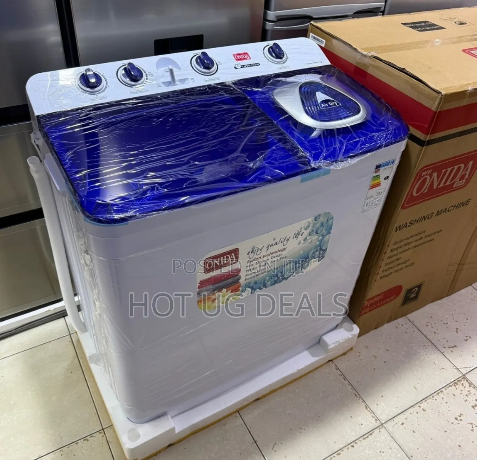 13kg Onida Plus Twin Tub Top Loading Washing Machine - White