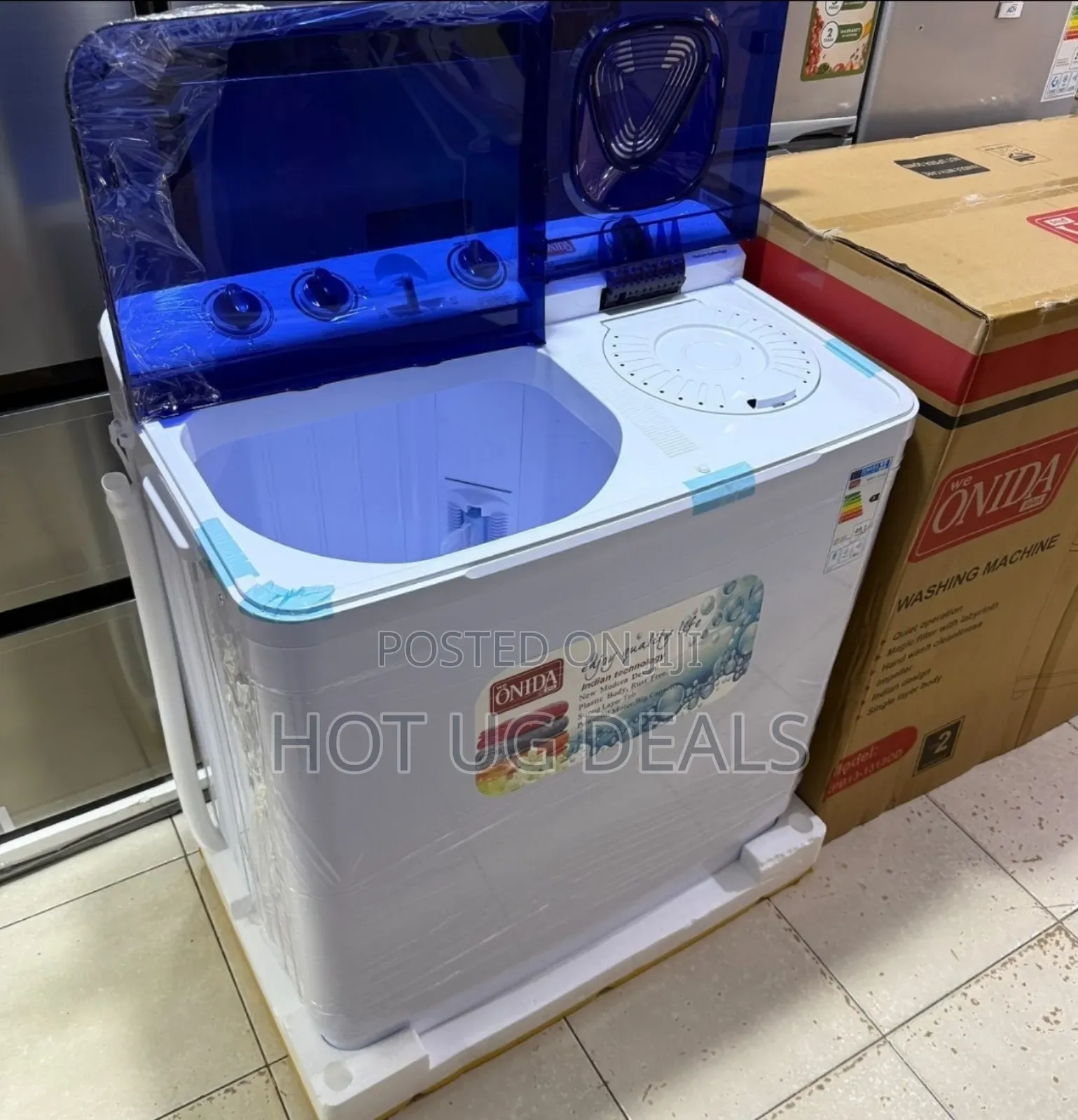 13kg Onida Plus Twin Tub Top Loading Washing Machine - White