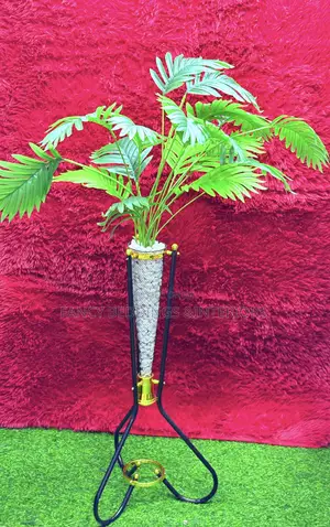 Artificial Plant With Vessel and White Stones