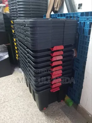 180l Industrial Tote Rugged Plastic Storage Box Bins Fr Heavy-Duty Use