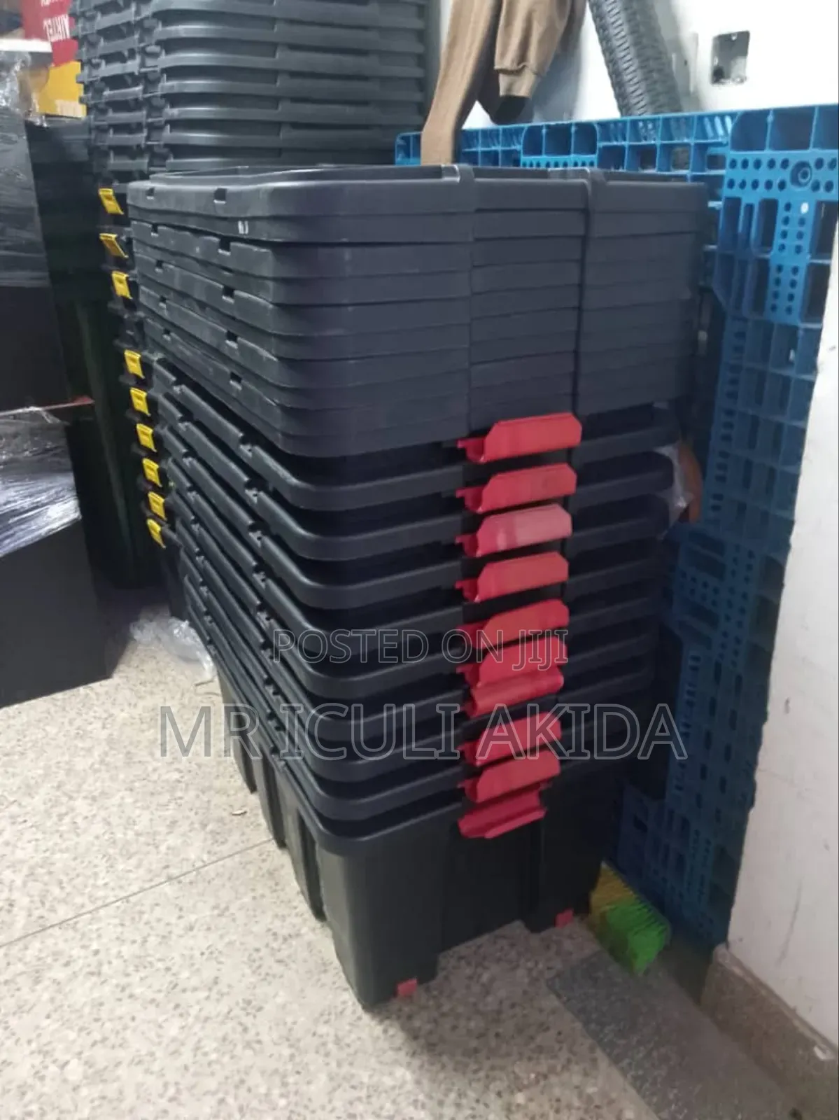 180l Industrial Tote Rugged Plastic Storage Box Bins Fr Heavy-Duty Use