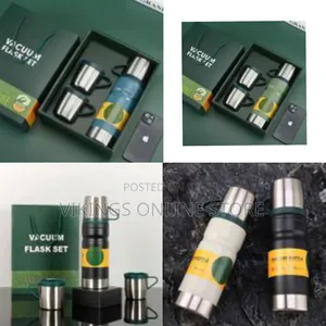 680ml Gift Box Set Flask With 2 Cup Double-Layer Stainless Steel Vacuu