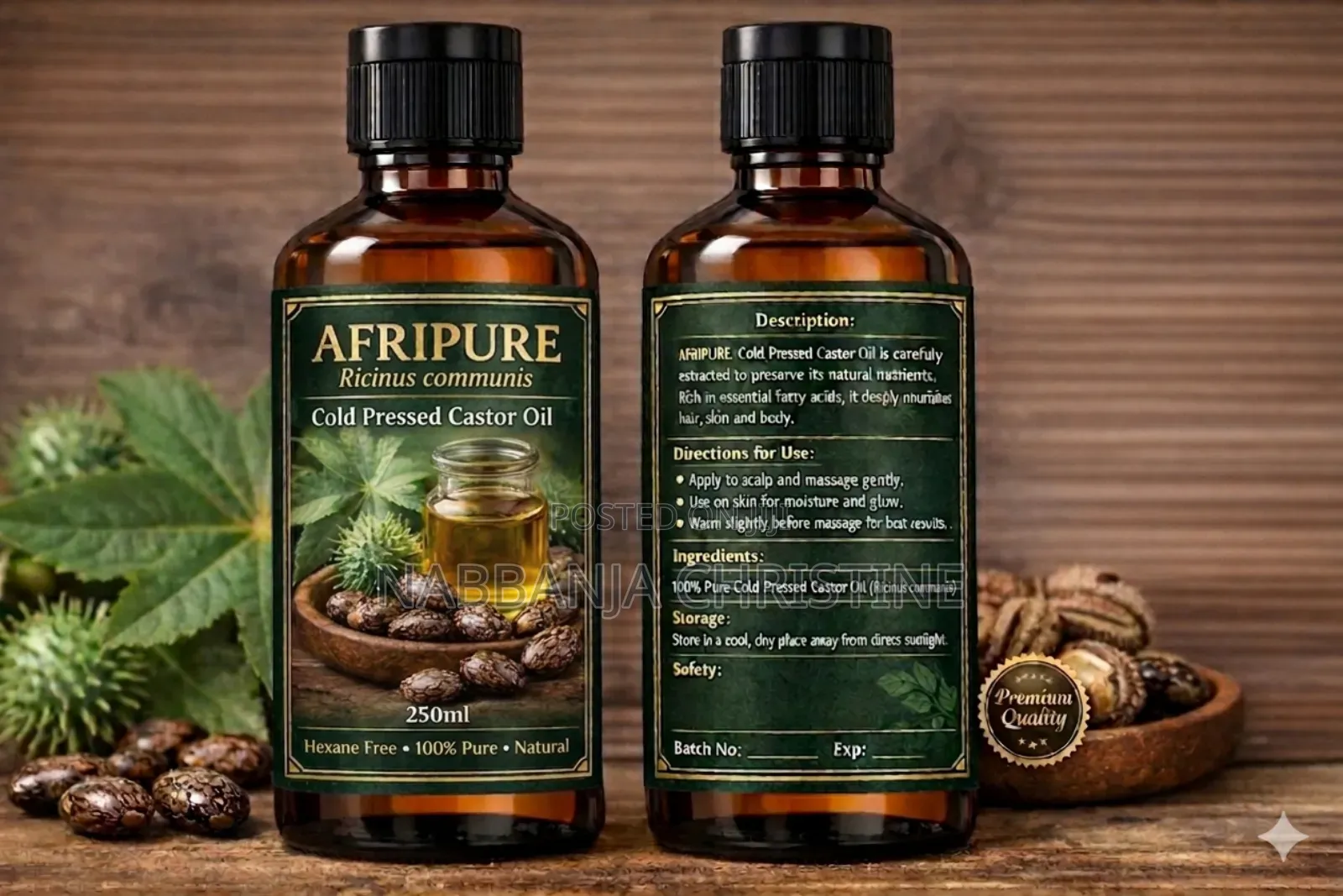 Afripure Organic Castor Oil and Seeds