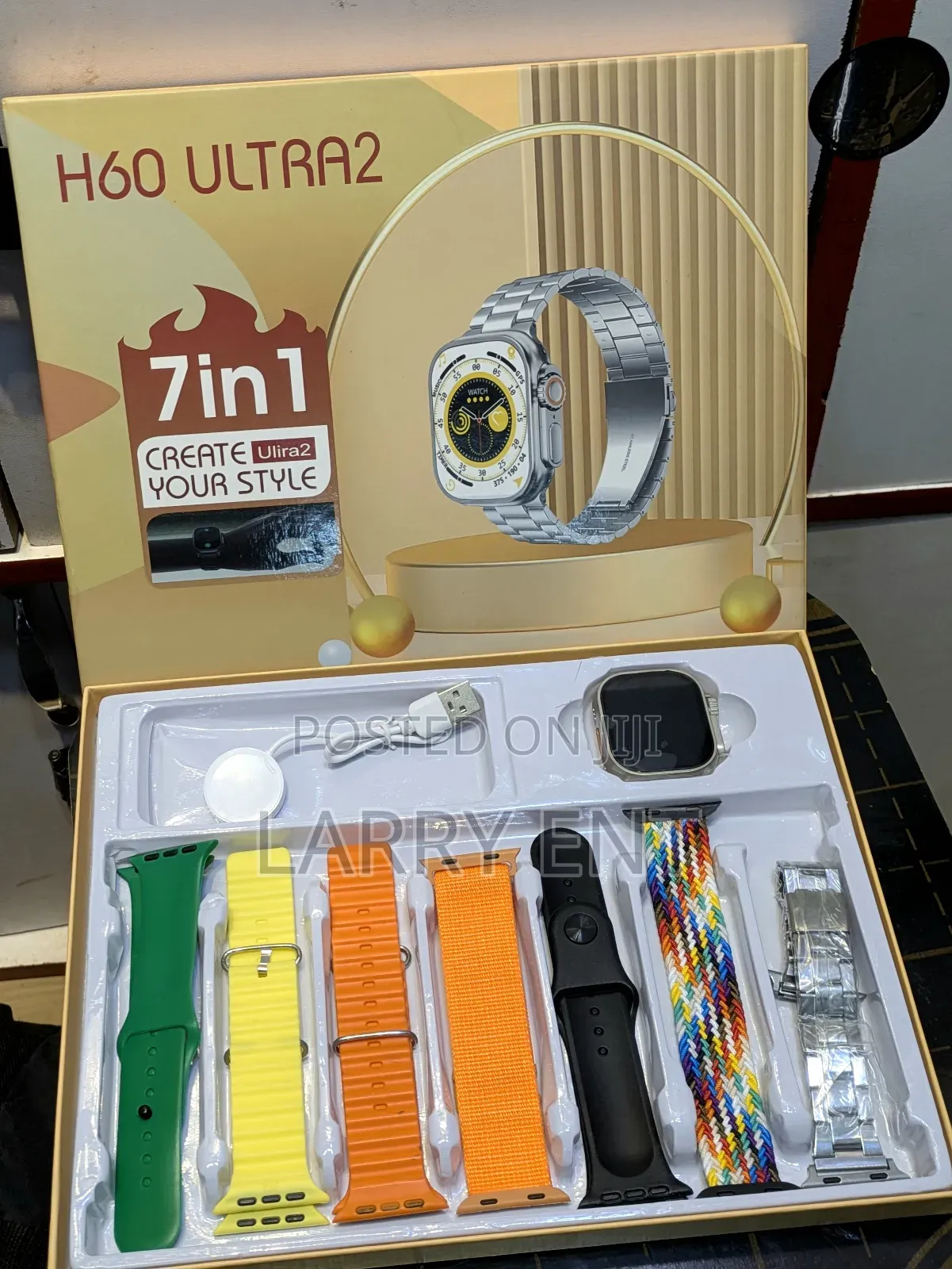 H60 Ultra Fitness Smartwatch – Multi-Strap, Metal Band, Charger