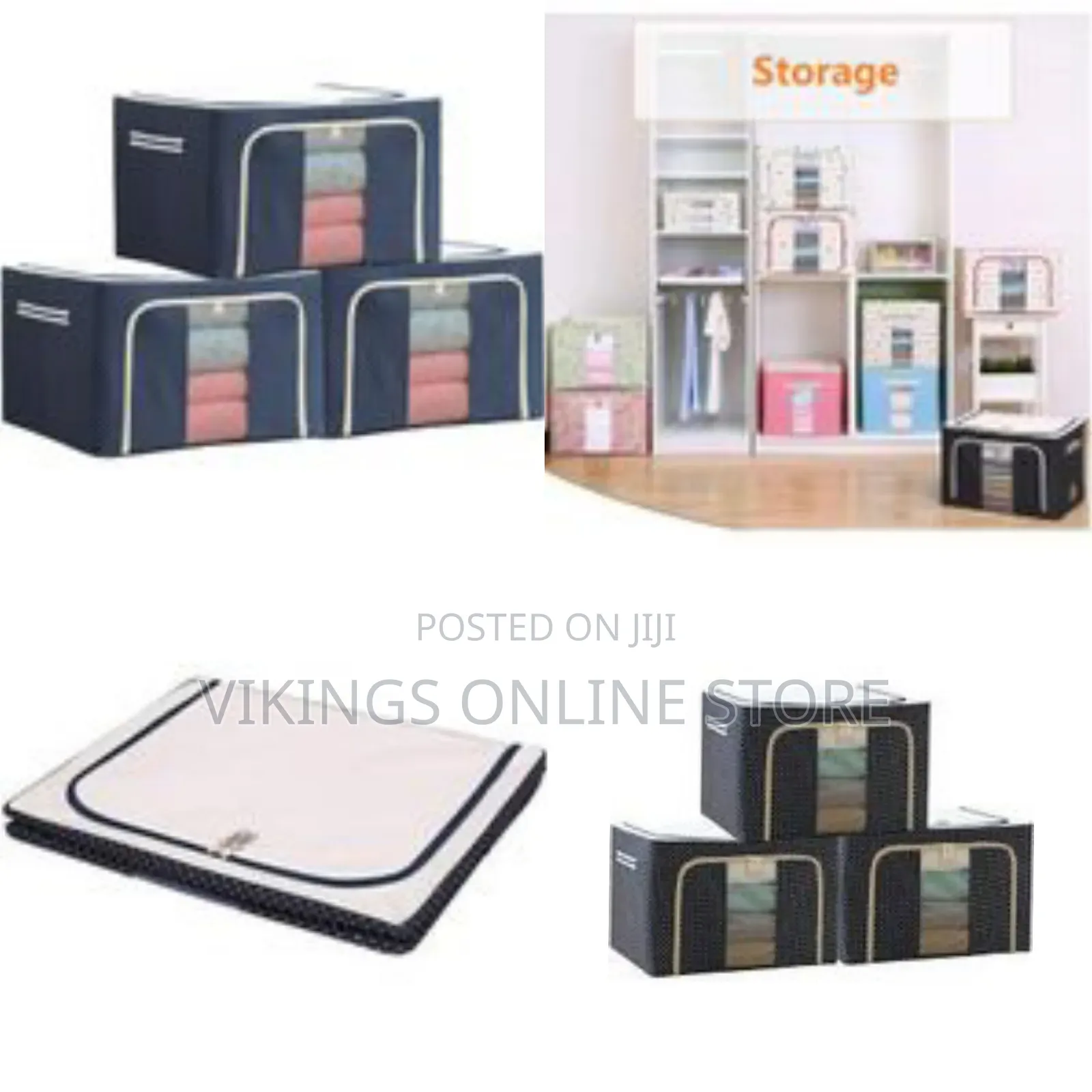 3 Pieces Of 66l Clothes Bag Organizer With Window Zipper Carry