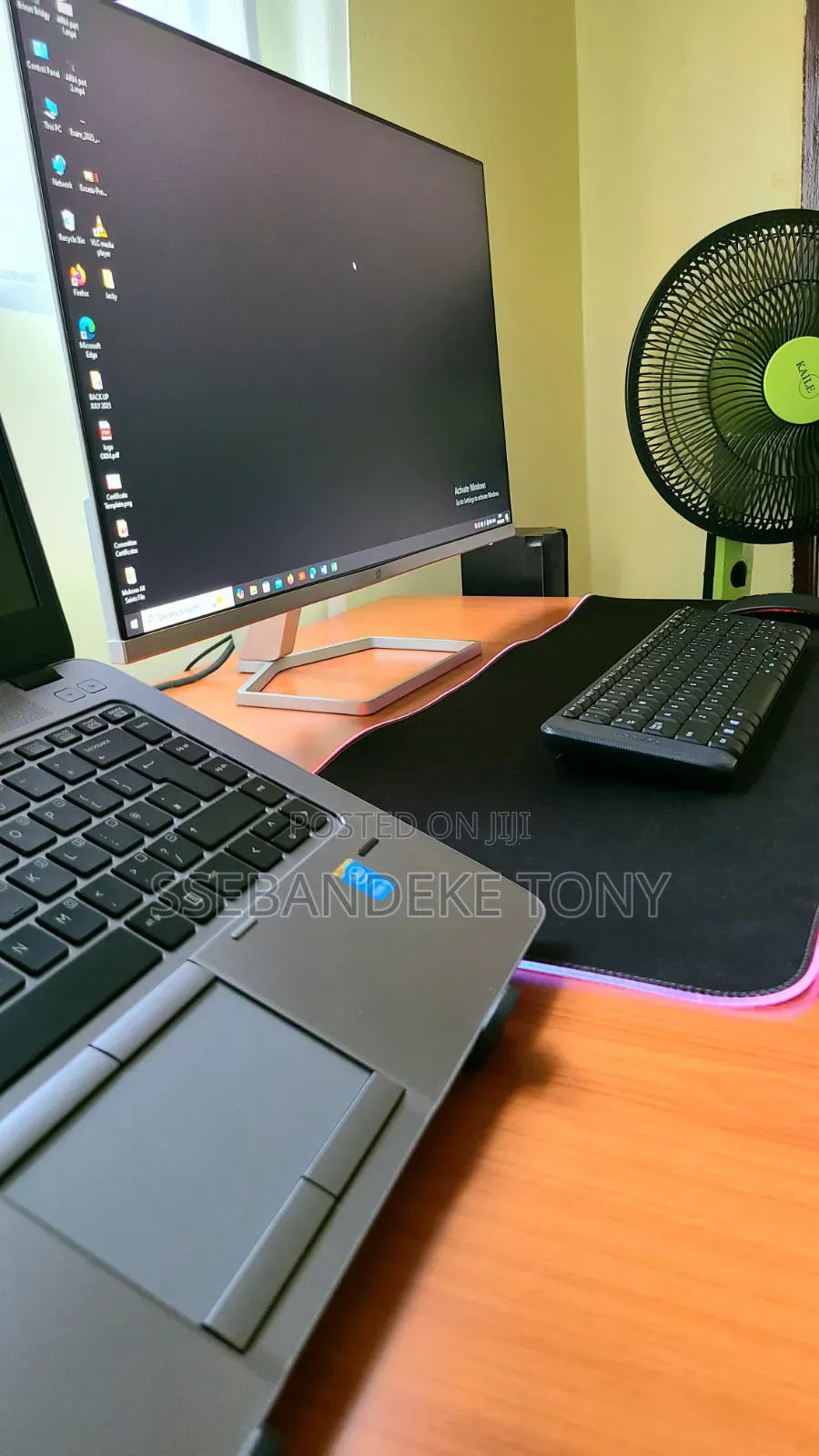 Hp M7fw+Computer Desk+Wireless Keyboard Mouse+Led Rgb Desk Pad for sale ...