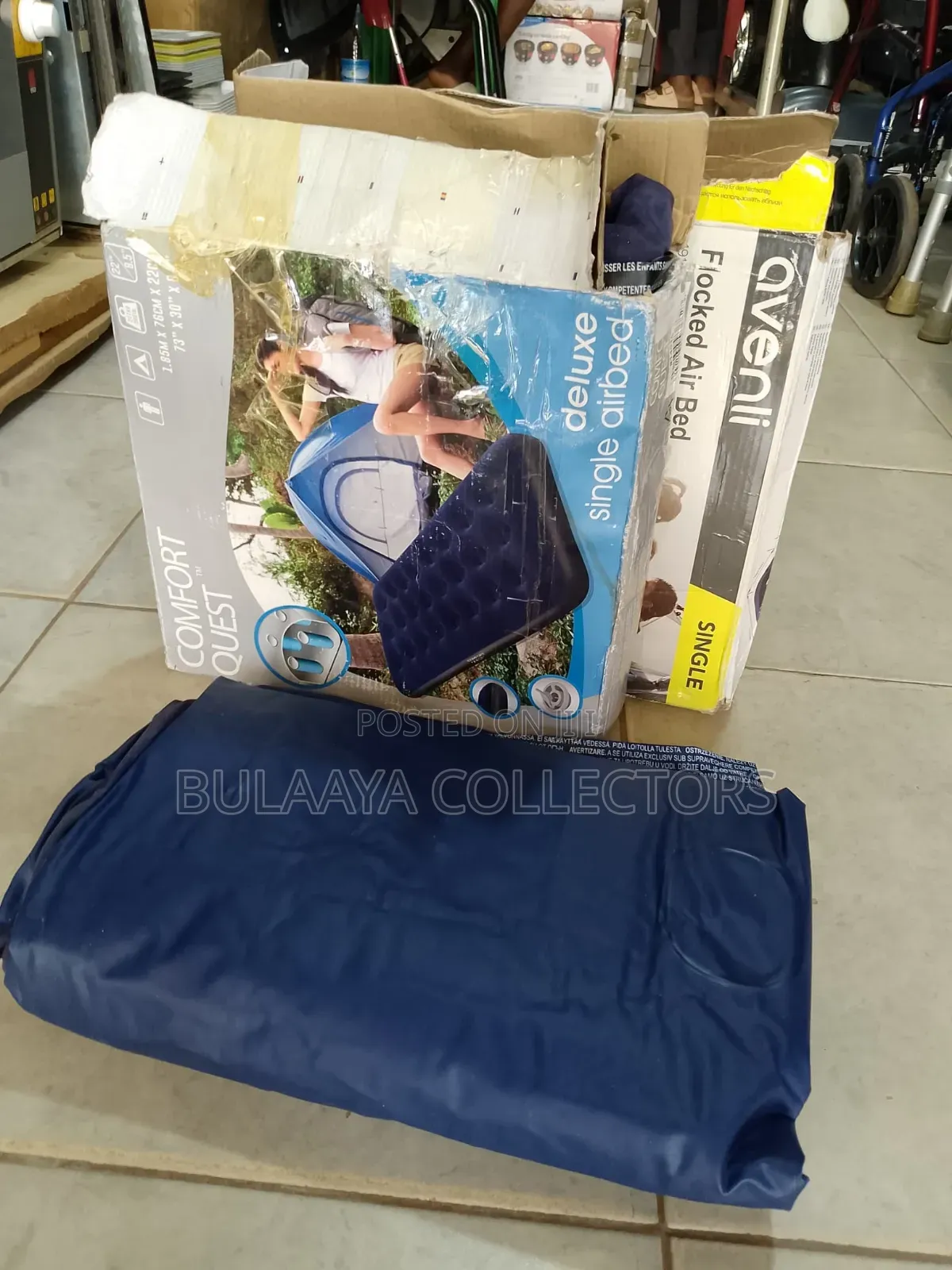 Uk Used Bestway Comfort Quest Deluxe Single Airbed/ Air Mattresses.