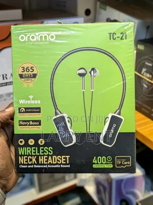 Oraimo Tc-21 Wireless Neckband Headset – Bluetooth,Strong Bass,Battery