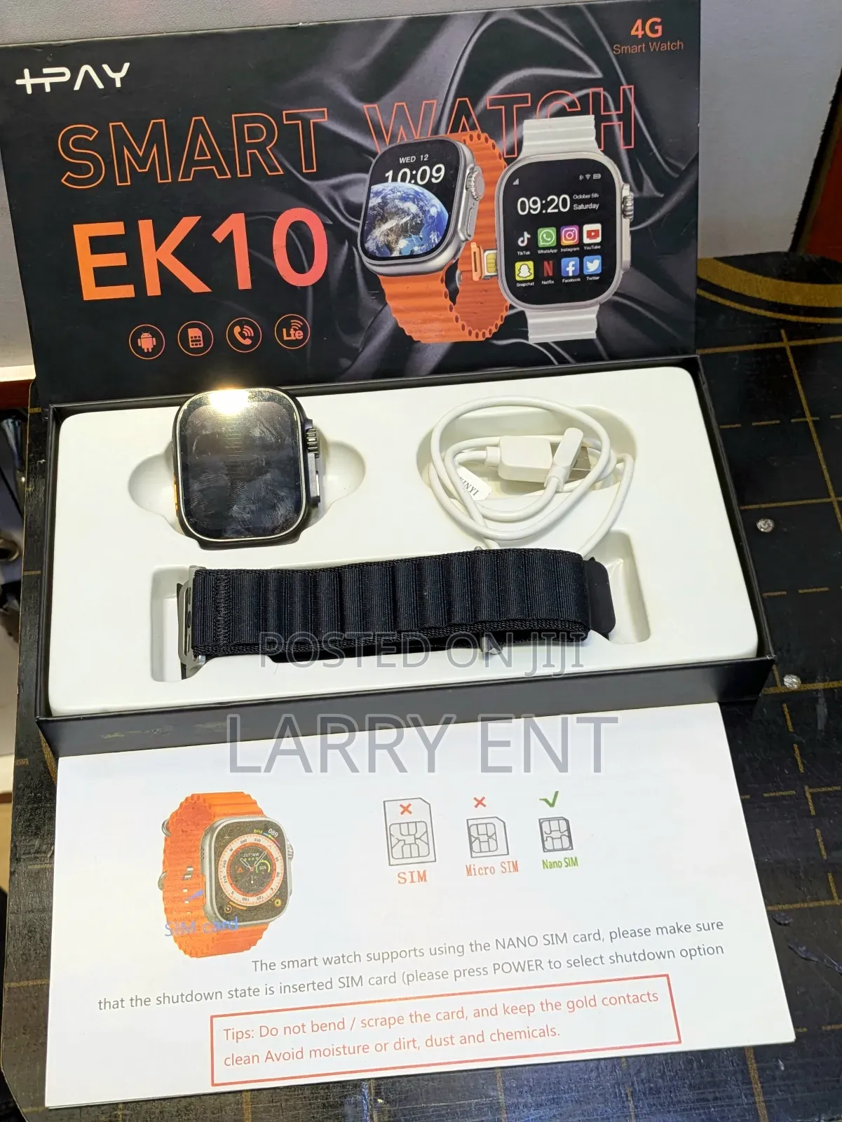 Ek10 4g Smartwatch With Sim Card Slot-Calls, Whatsapp, No Phone Needed