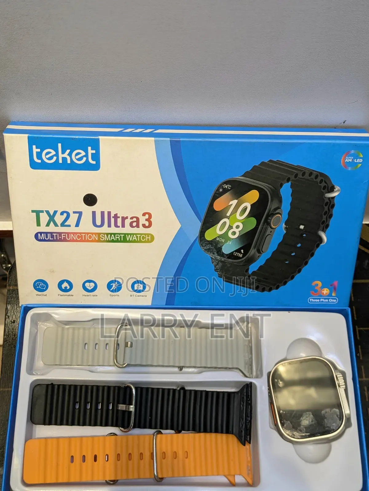 Teket Tx27 Ultra Smartwatch–3straps Included, Bluetooth,Health Tracker