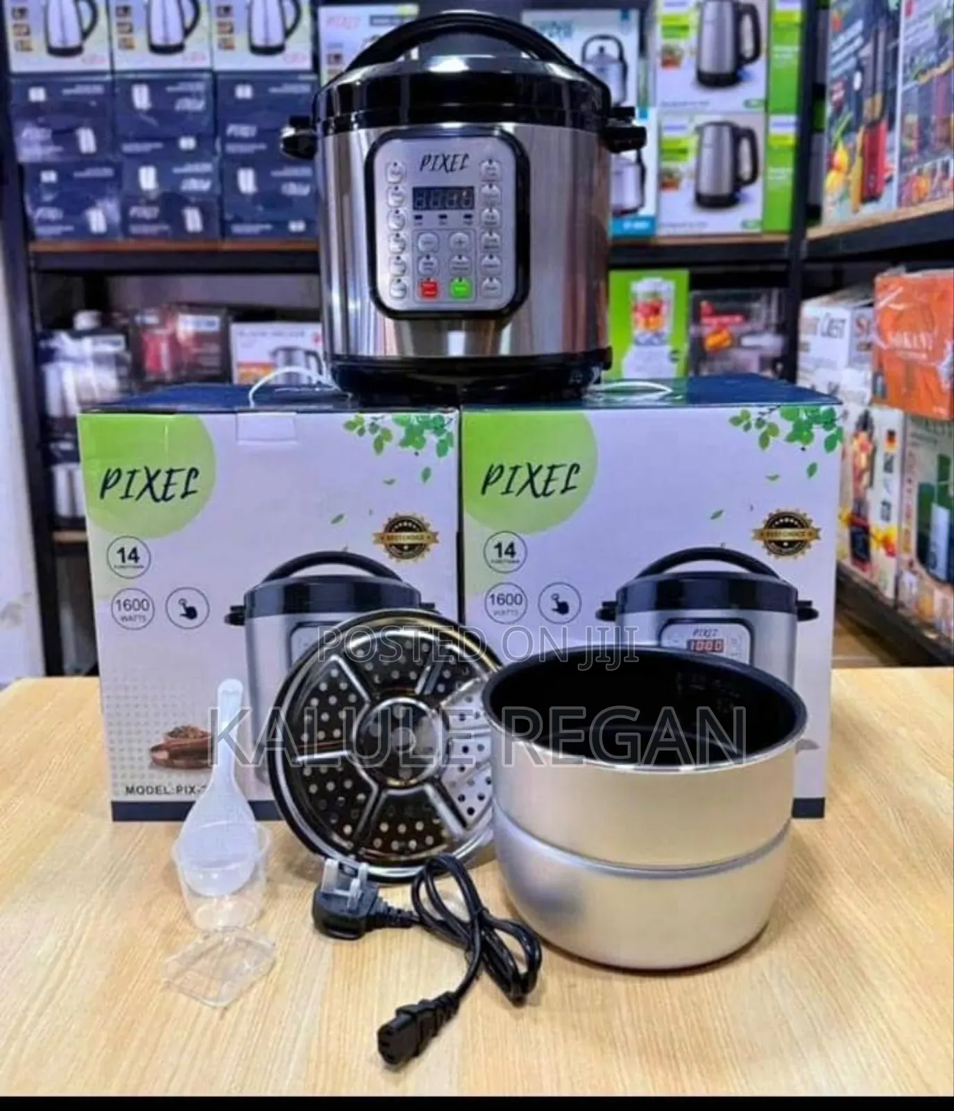 Pixel Multi-Function Electric Pressure Cooker With Steamer - Silver