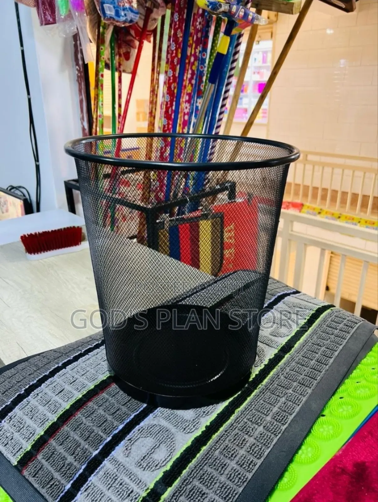 Black Mesh Dust Bins Metallic Bin