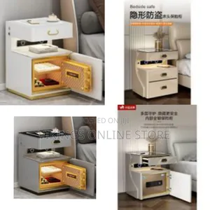 Safe Integrated Smart Rechargeable Rock Board Nightstand Safe Box