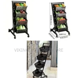 Kitchen Fruit Vegetable Storage Stackable Metal Wire Basket Stand 4