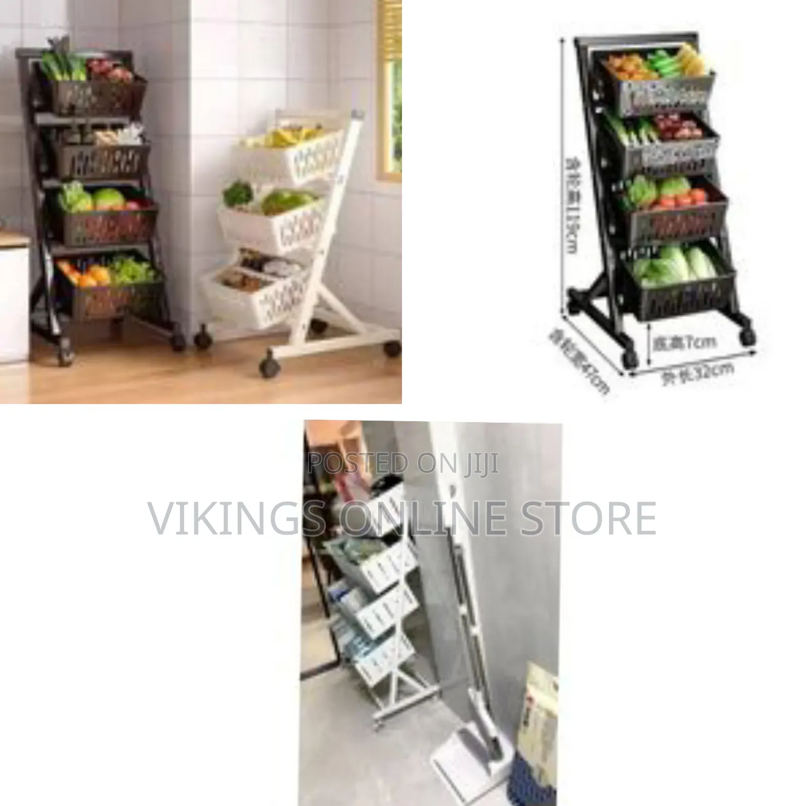 Kitchen Fruit Vegetable Storage Stackable Metal Wire Basket Stand 4