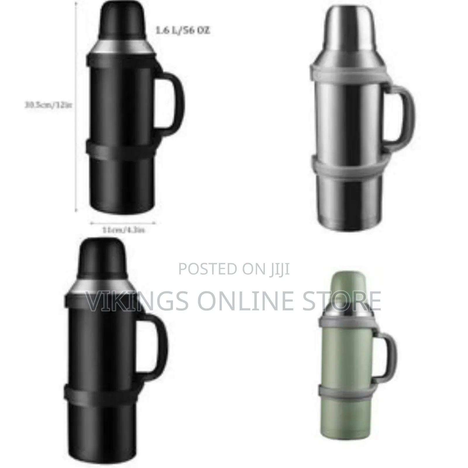 2000ml Large Capacity Stainless Steel Vacuum Flask With Cup, Portable