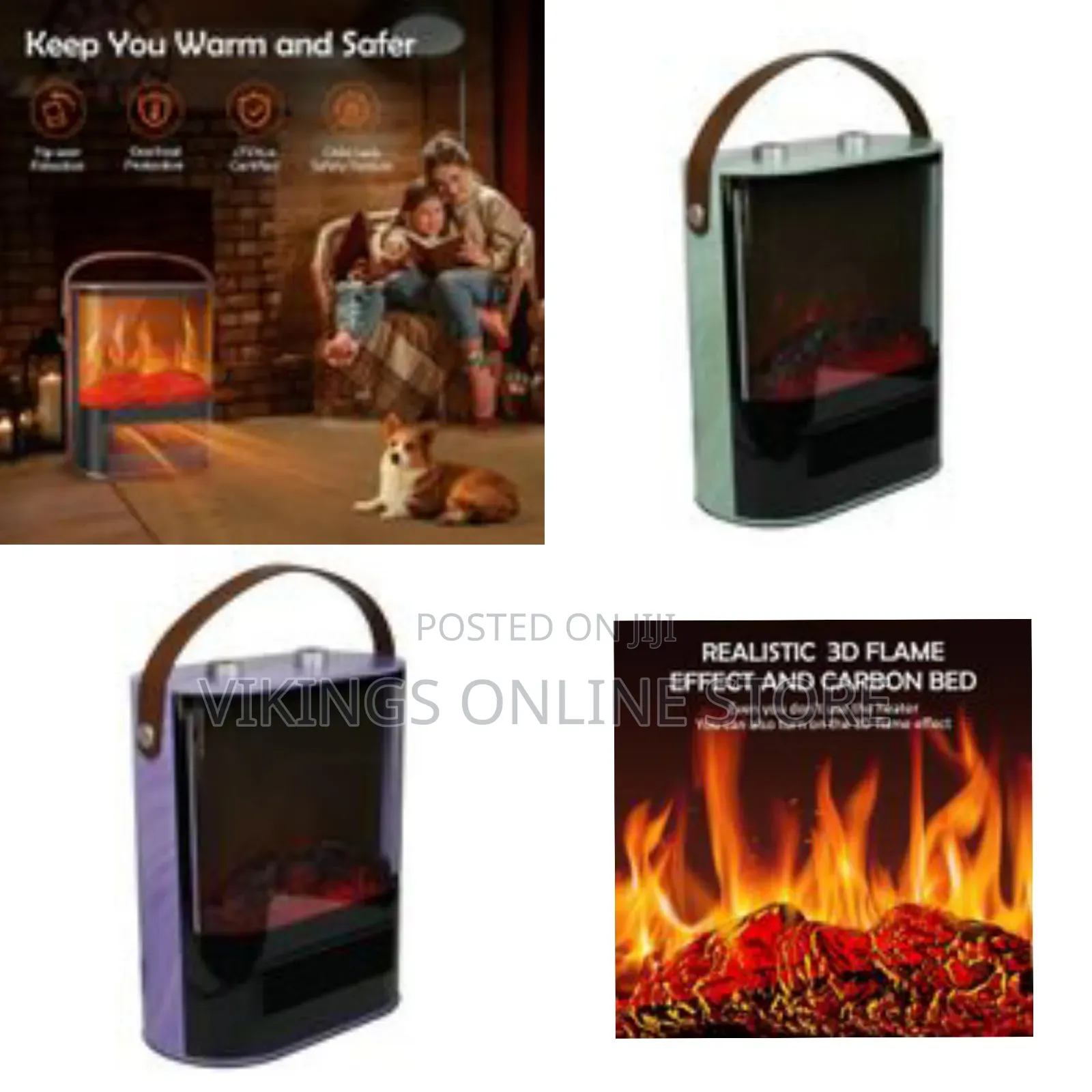 Electric Space Heater, 1500w Electric Fireplace Heater With Thermostt