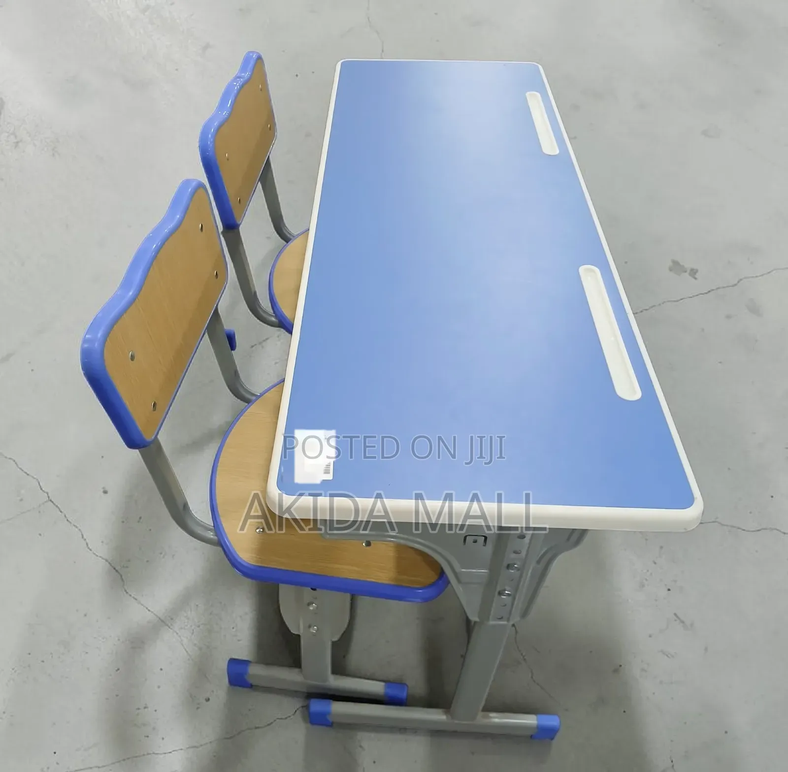 Modern Adjustable Double School Desk and Chair With MDF Laminated Body