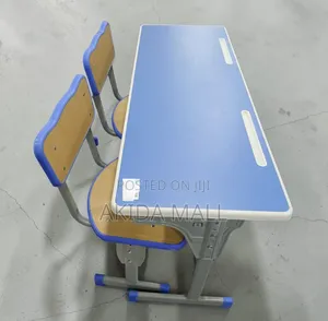 Modern Adjustable Double School Desk and Chair With MDF Laminated Body
