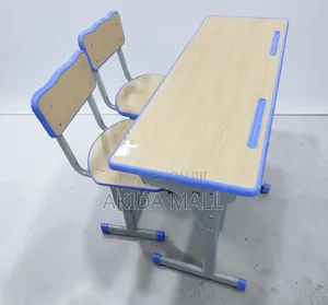 Modern Adjustable Double School Desk and Chair With MDF Laminated Body