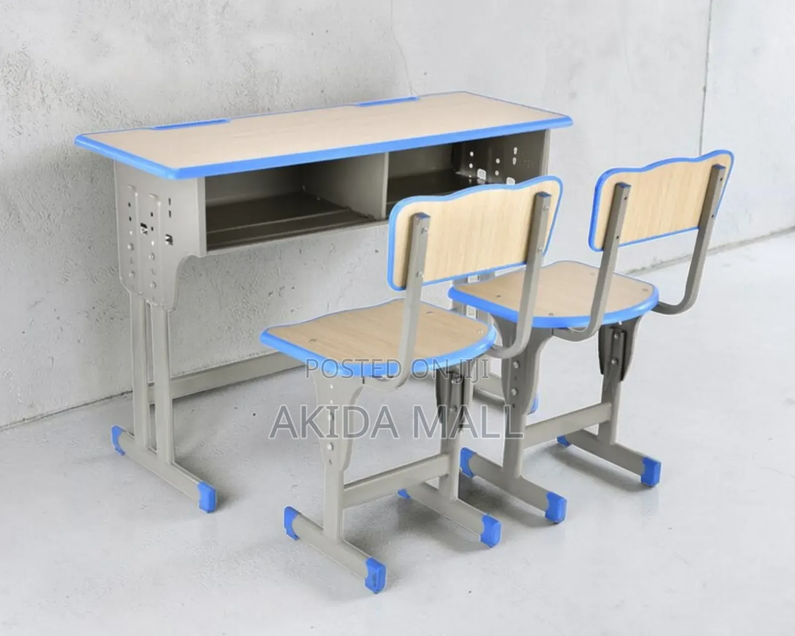 Modern Adjustable Double School Desk and Chair With MDF Laminated Body