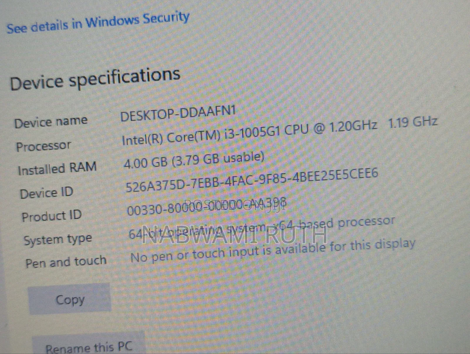 Laptop HP 250 G7 4GB Intel Core i3 SSD 128GB