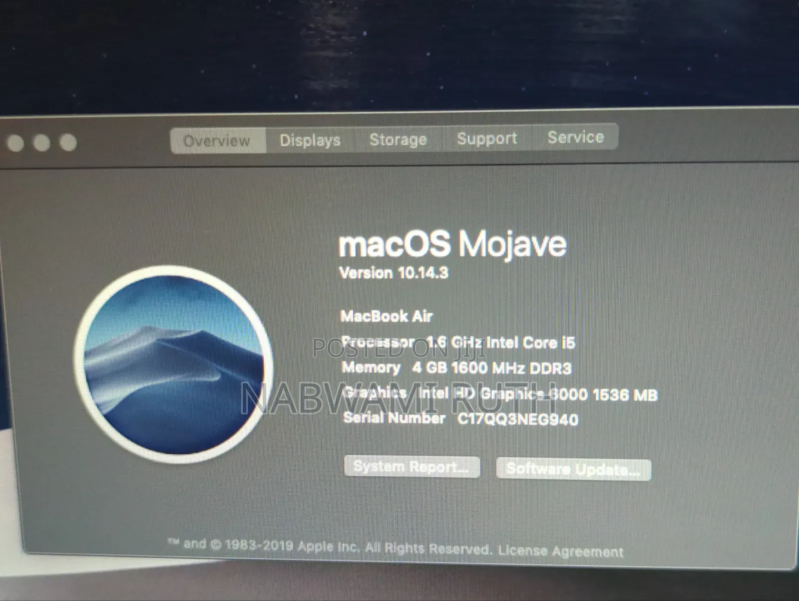 Laptop Apple MacBook Air 2015 4GB Intel Core i5 SSD 128GB