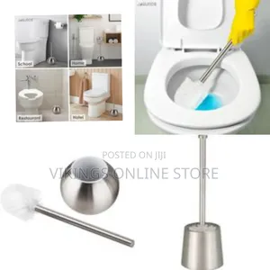 Stainless Steel Toilet Bowl Brush Deep Cleaner Accessory and Holder